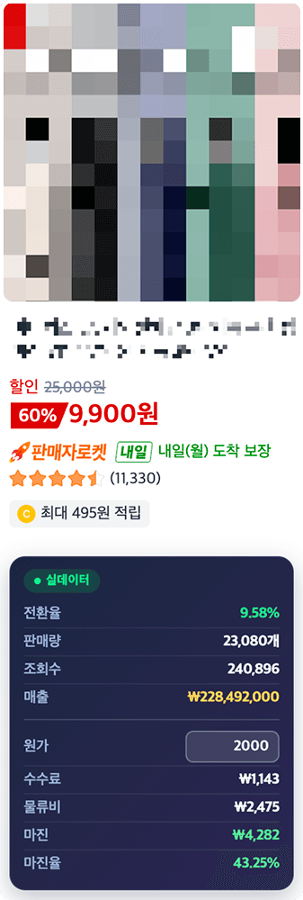 진짜로 확장 — 쿠팡 검색결과 상품 아래 실데이터 배지